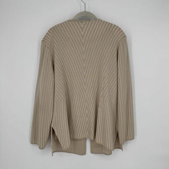 Ming Wang Cardigan set  Women’s 0x tan black  jacket  artsy workwear career - Picture 6 of 6